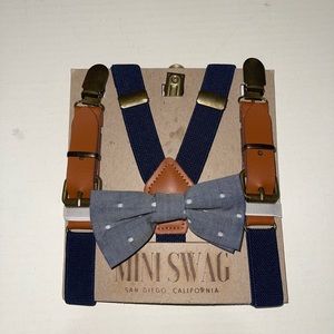 Mini swag bowtie and suspenders sets for ages 2 to 6 years old NWT